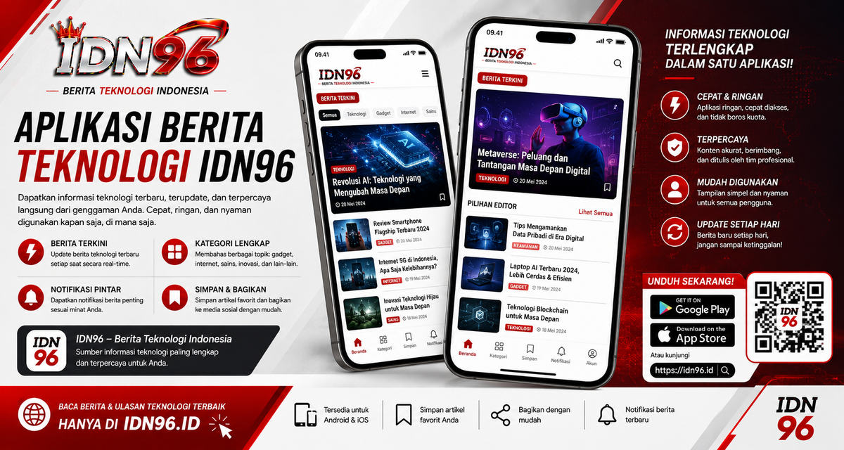 IDN96 di layar utama ponsel Ikon IDN96 terpasang di layar utama ponsel bersama aplikasi lain