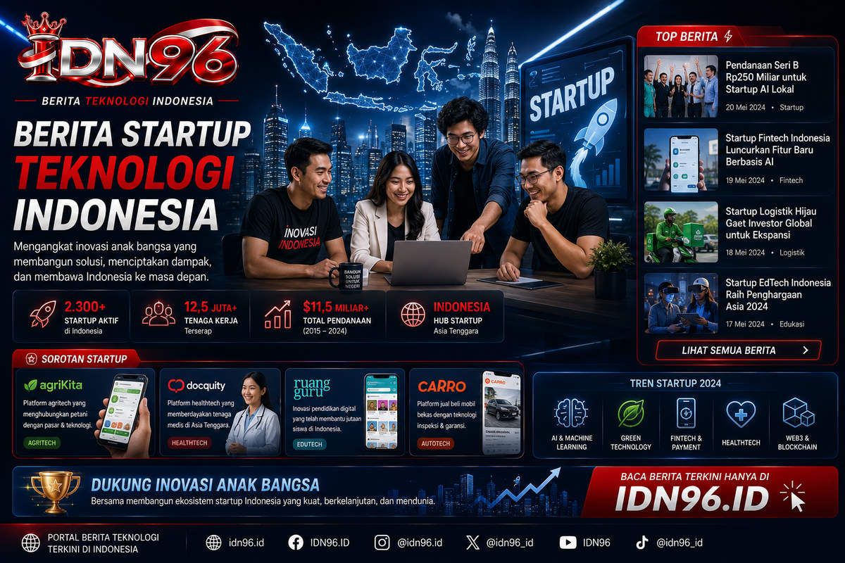 Papan tulis berisi diagram pertumbuhan dan catatan tahapan pendanaan startup