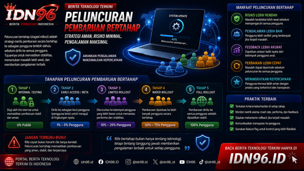 Diagram pembaruan yang dilepas ke sebagian pengguna lebih dulu sebelum diperluas