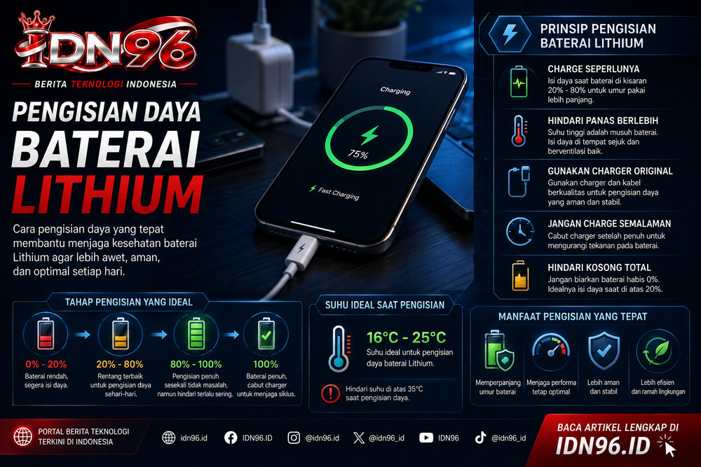 Ponsel sedang mengisi daya di meja dengan casing terlepas di sampingnya