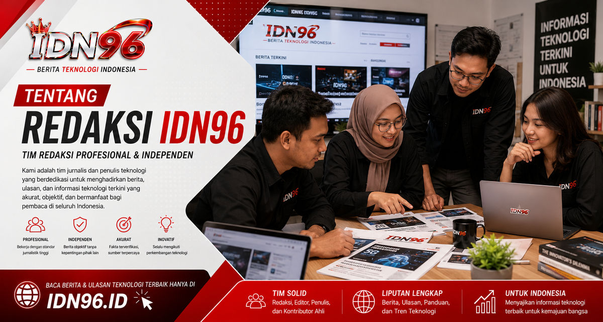 Redaksi IDN96 Tim redaksi sedang membahas naskah di ruang rapat
